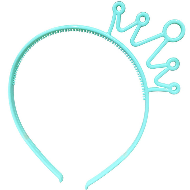 XIMA 12pcs Spring Colors ABS Plastic Material Crown Girls Headbands Tiaras Head Band Princess Children Headear Hair Accessory (SP-Crown)