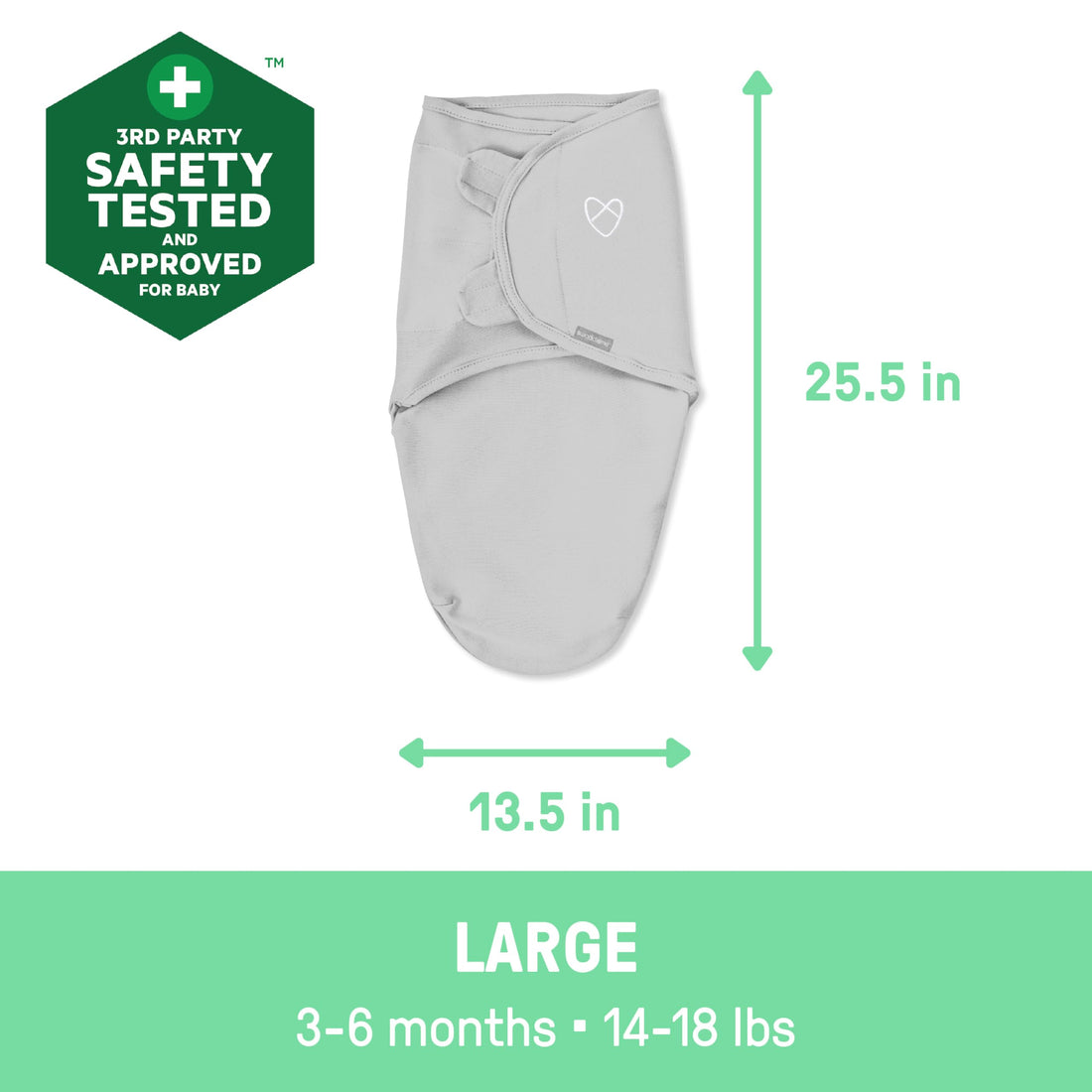 SwaddleMe by Ingenuity Original Swaddle, 100% Cotton, Improves Sleep & Calms Startle Reflex, 3-6 Months, 1.0 TOG, 3-Pack, Baby Swaddle Blanket - Superstar