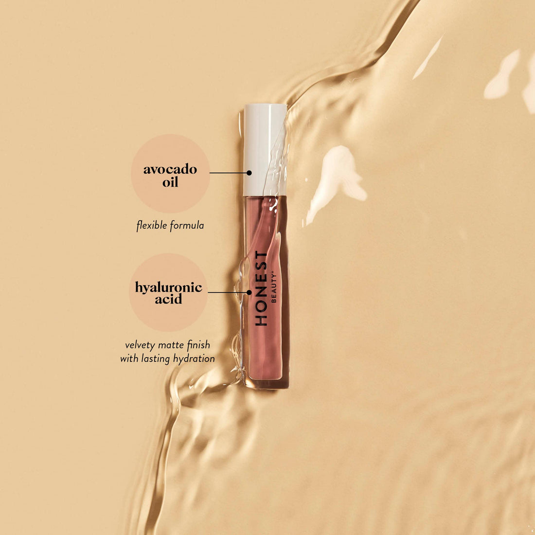 Honest Beauty Liquid Lipstick, Fearless | Vegan | Hydrating All-Day Wear & Flex Feel | Synthetic Film Formers Free, Silicone Free, Cruelty Free | 0.12 fl. oz.