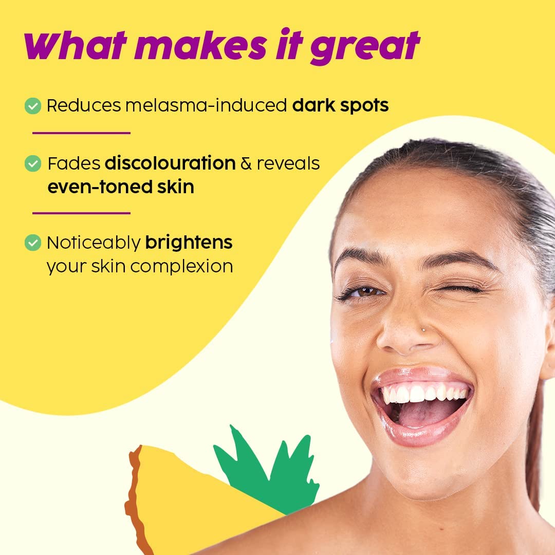 Sheltr 2% Alpha Arbutin Pineapple De-Pigmentation Dewy Face Serum for Pigmentation & Dark Spots Removal for Unisex with 10% Niacinamide, 5% PHA for All Skin, 30ml (Pack of 1)