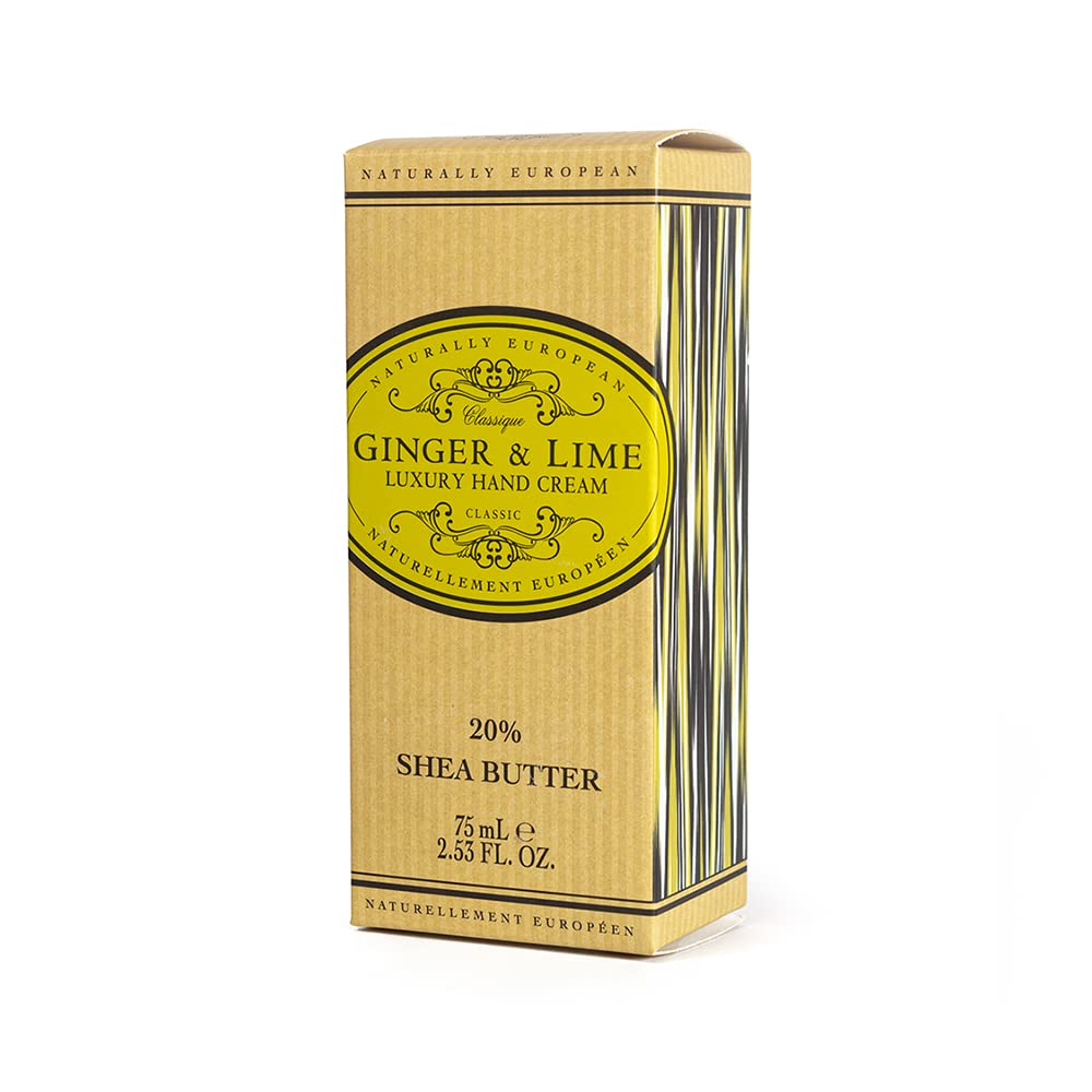 Naturally European GINGER & LIME Luxury Hand Cream Boxed 20% Shea Butter 75ml