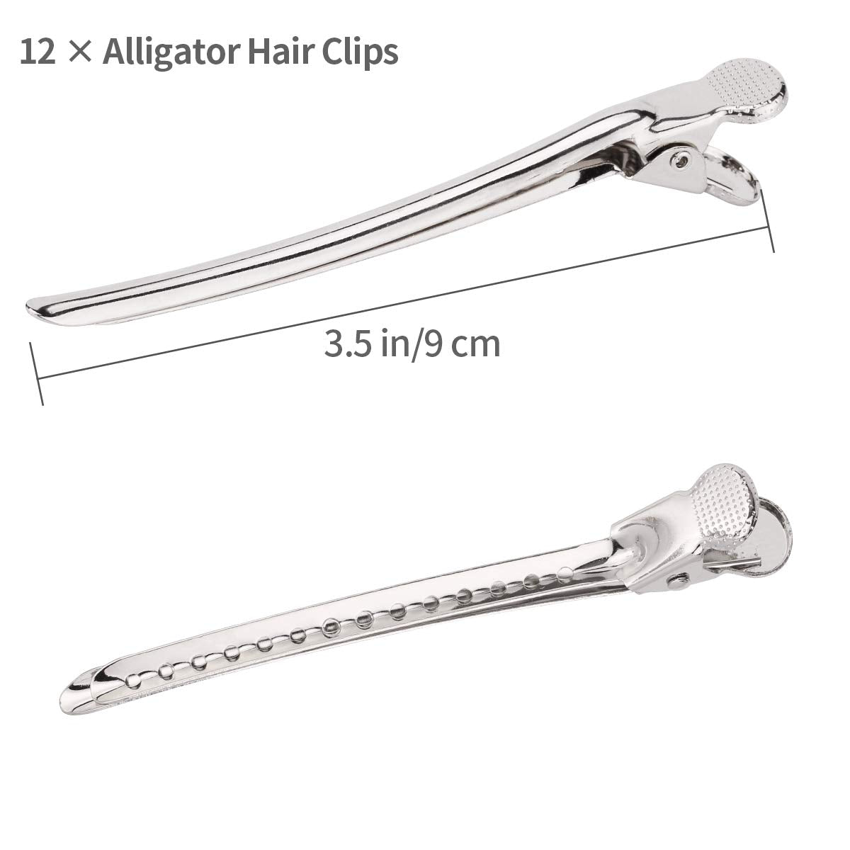 Alligator Hair Clips Metal Duck Bill Hair Clips for Styling - with Holes Professional Sectioning Clips for Salon and Women Girls Accessories Silver