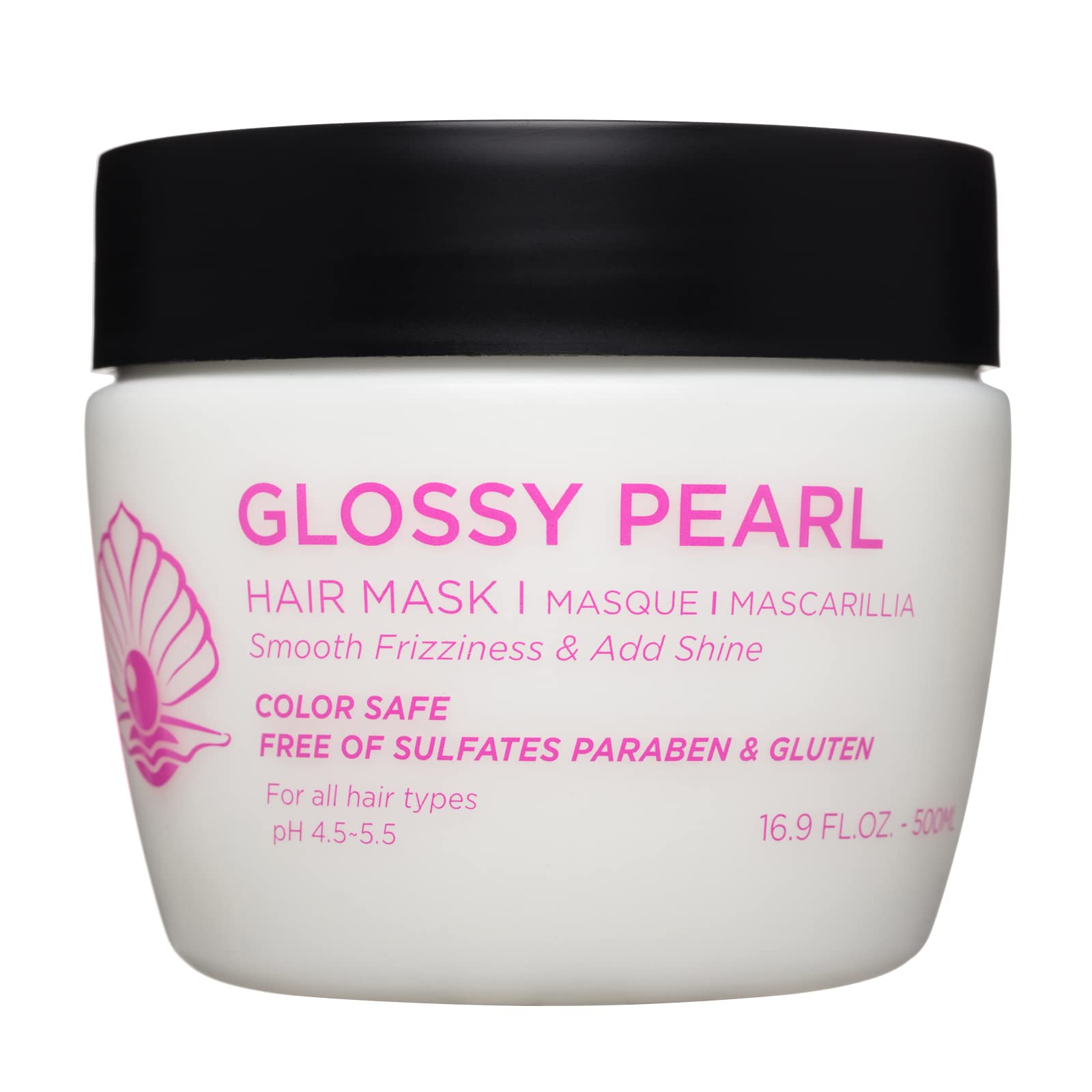 Luseta Glossy Pearl Hair Mask, Smoothing and Hydrating Hair Treatment Deep Conditioner for Damaged and Frizzy Hair,Reduces Frizz & Add Shine, Sulfate Free