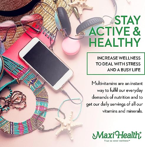 Maxi Health Teen Multivitamin for Girls 12-17 years, Natural Vitamins and Minerals Enhances Development and Immune Health, Best Kosher Supplement for Teenagers, 60 Count