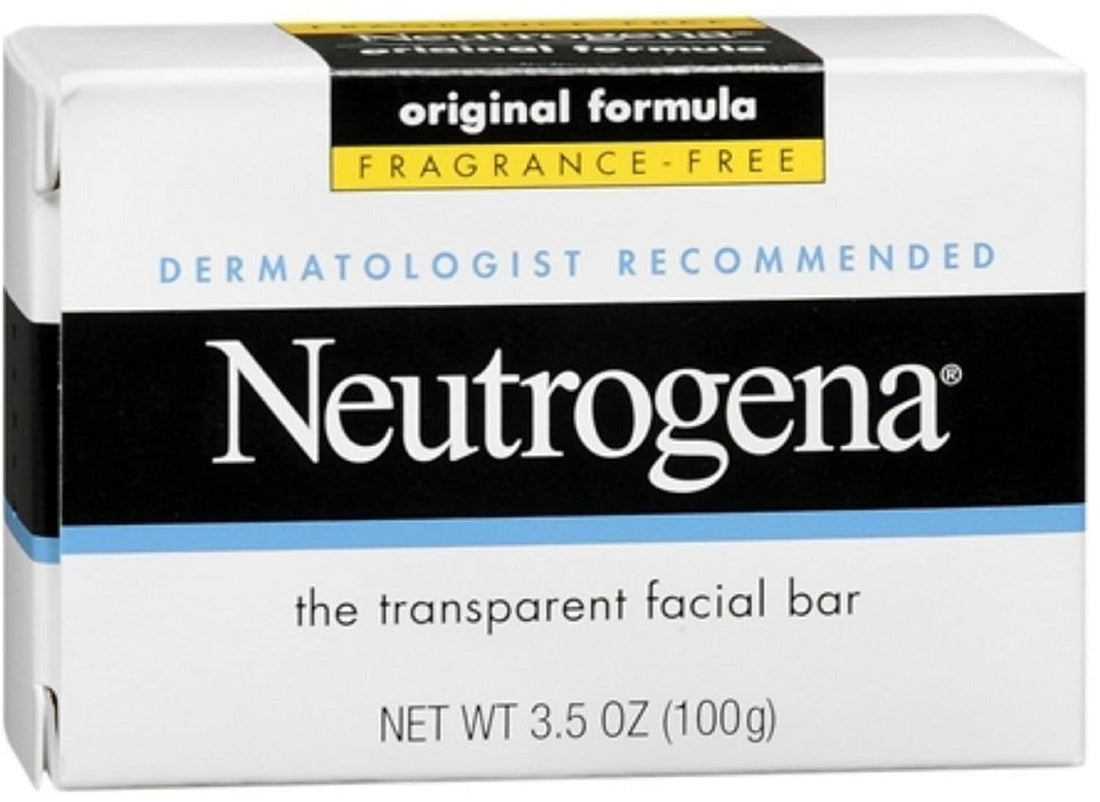 Neutrogena Transparent Facial Bar, Original Formula, Fragrance-Free, Pack of 4 x 3.5 Oz.