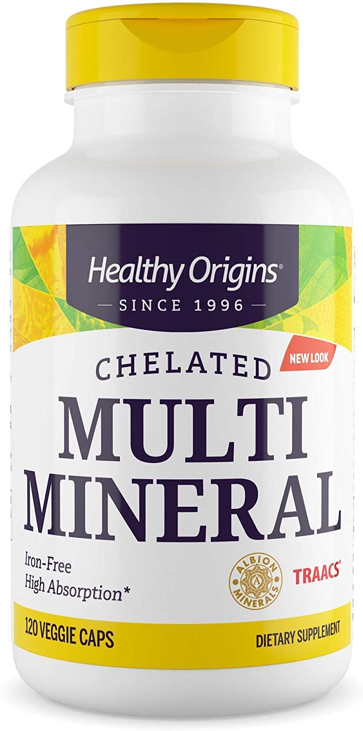 Healthy Origins Chelated Multi Mineral - Chelated Trace Minerals Supplement with Selenium, Iodine, Magnesium & More - Gluten-Free Supplement with Albion Minerals - 120 Veggie Capsules