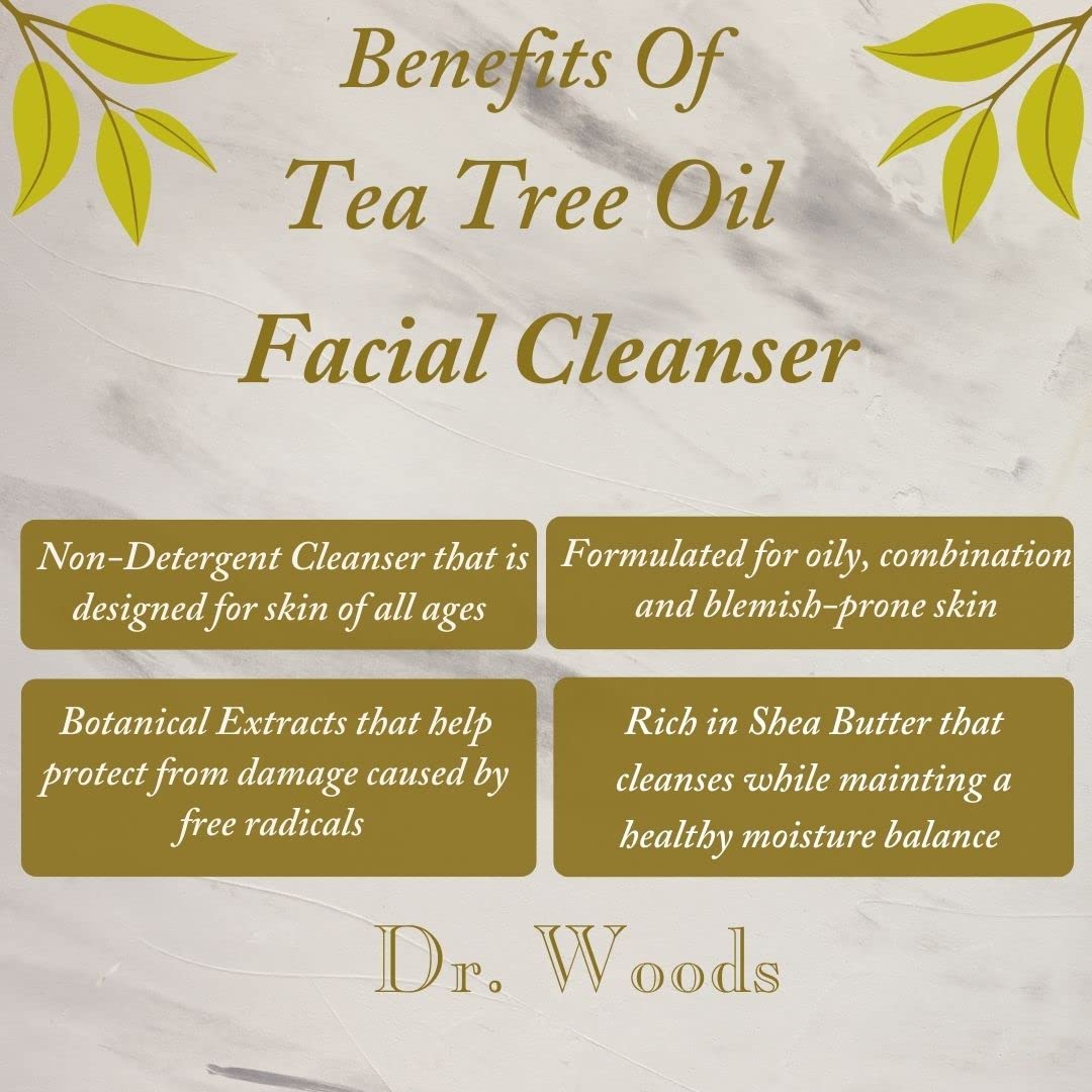 Dr. Woods Shea Vision Tea Tree Liquid Facial Cleanser with Organic Shea Butter, 8 Ounce