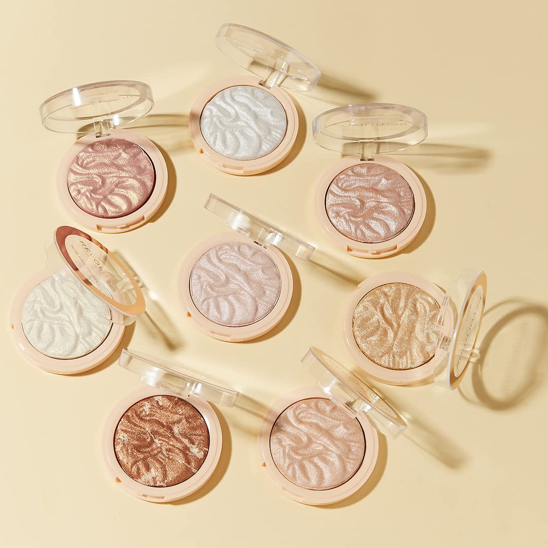 Revolution, Reloaded Pressed Powder Highlighter, Intensely Pigmented for a High Impact Dewy Finish, Set The Tone, 0.22 Oz