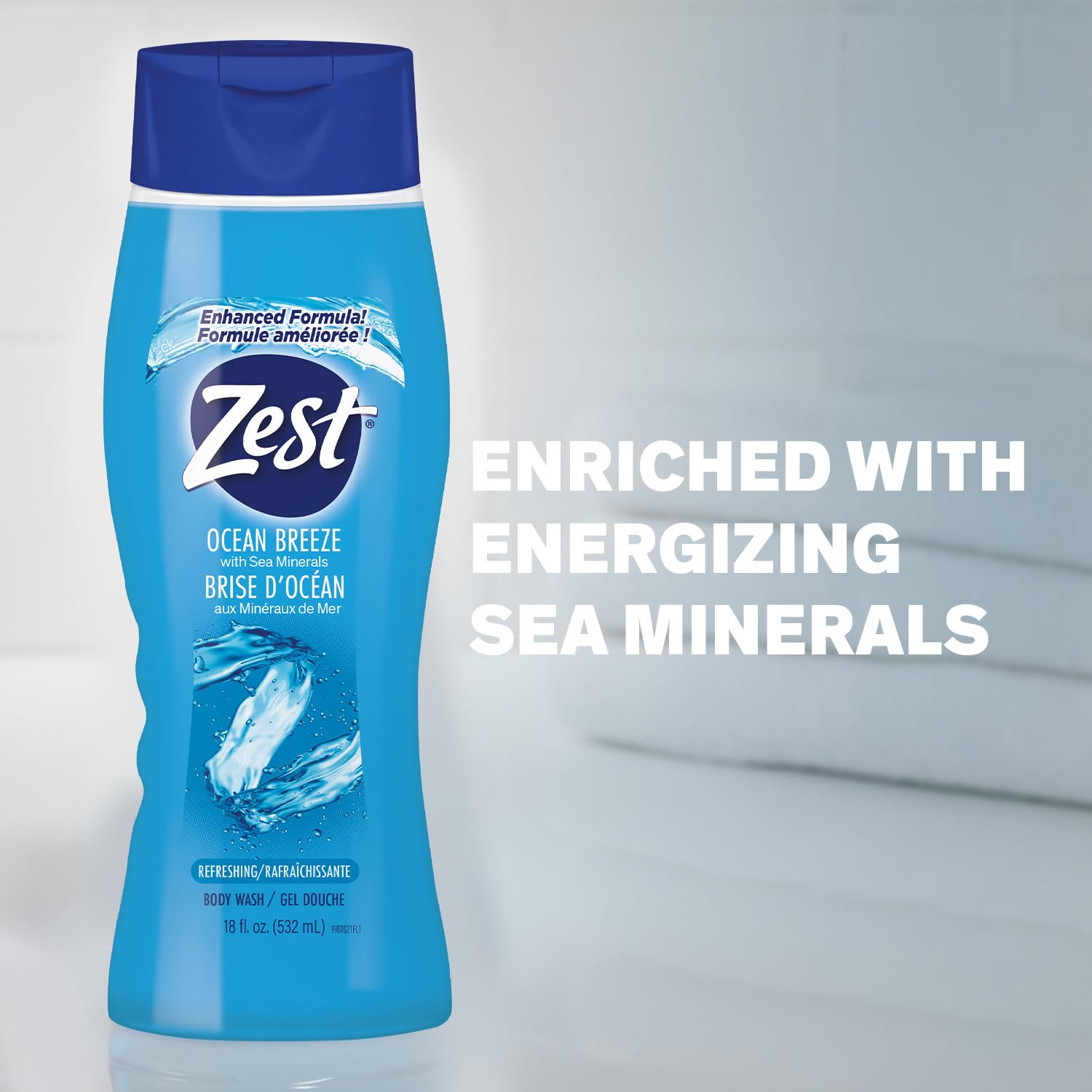 Zest Ocean Breeze Body Wash 18 oz (Pack of 6)