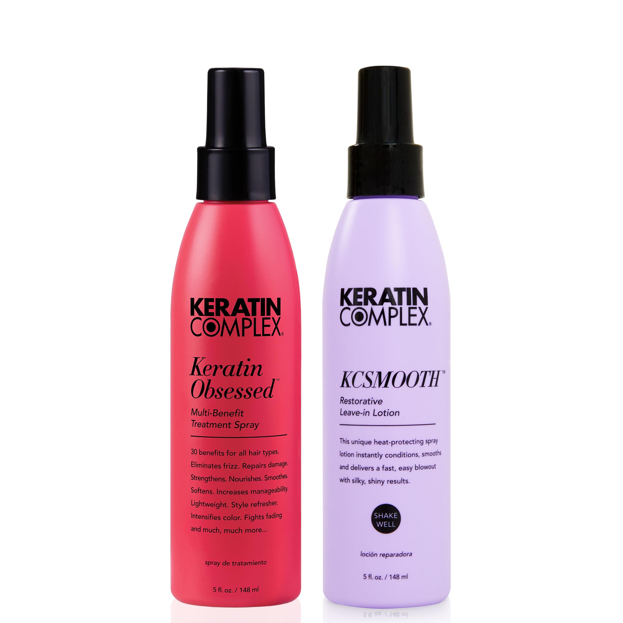 Keratin Complex - Blow Dry Essential Smooth Kit - Keratin Obsessed, 5 fl oz + KCSMOOTH Leave-In Lotion, 5 fl oz