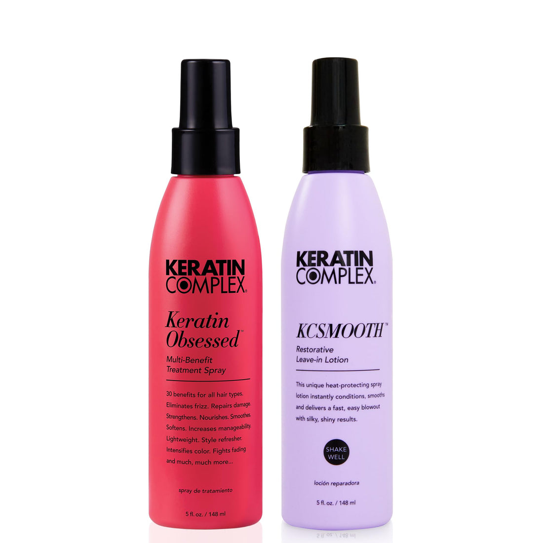 Keratin Complex - Blow Dry Essential Smooth Kit - Keratin Obsessed, 5 fl oz + KCSMOOTH Leave-In Lotion, 5 fl oz