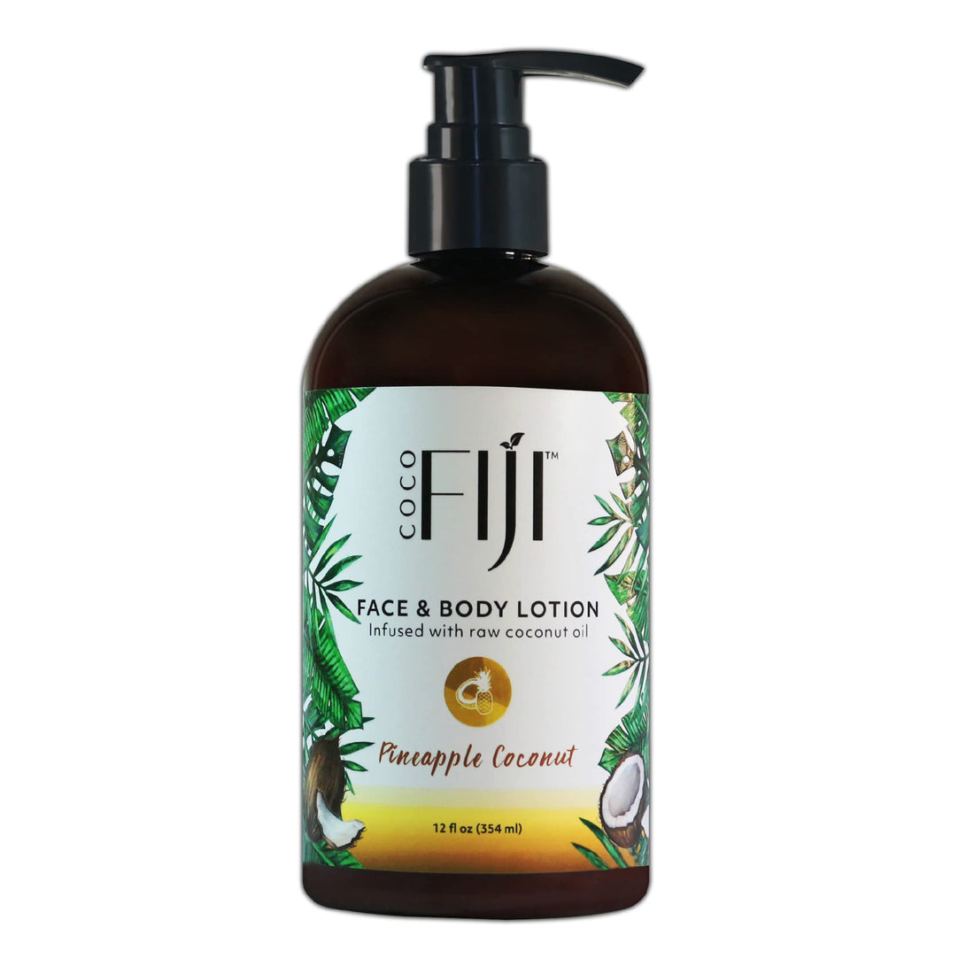 Organic Fiji Nourishing Face & Body Lotion, Pineapple Coconut, 12-Ounces by Organic Fiji