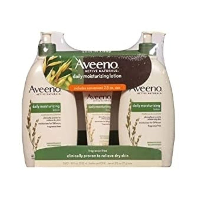 Aveeno Daily Moisturizing Lotion (18 fl. oz., 2 pk. with 2.5 oz. Tube)