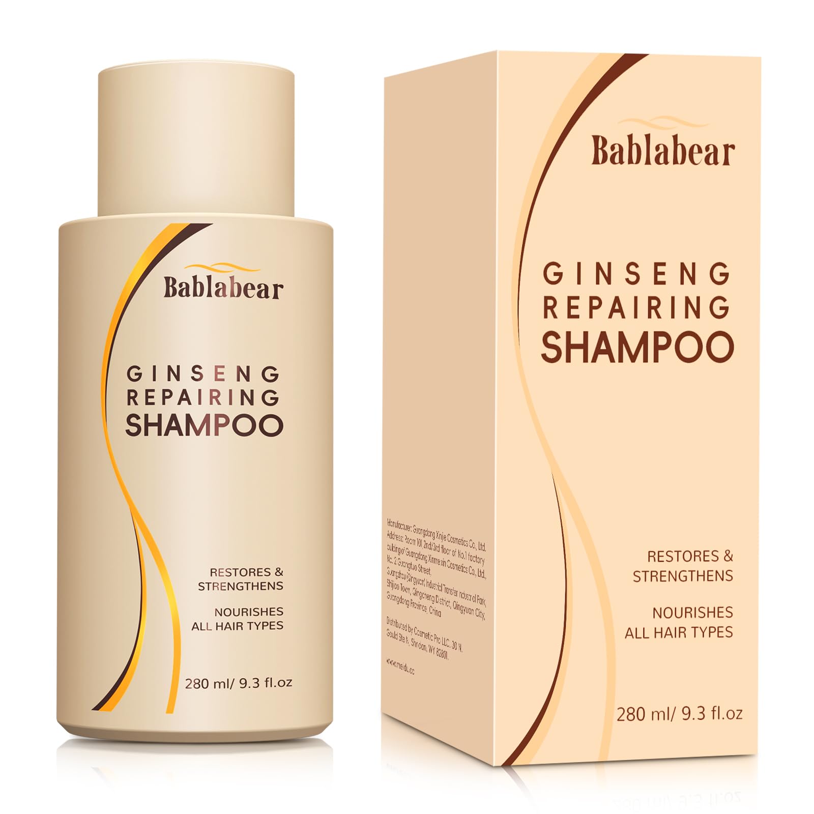 Bablabear Moisturizing Shampoo for Thinning,Fine,frizzy,Damaged Hair. Hydrating,Nourishing,Repairing.Adds Shine & Leaves Hair Feeling Soft.Sulfate Free,Silicone Free.(9.3floz)