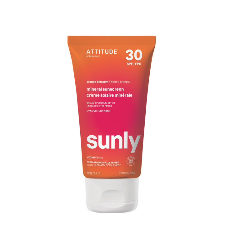 ATTITUDE Natural Care, Hypoallergenic Mineral Sunscreen, SPF 30, Orange Blossom, 5.2 oz