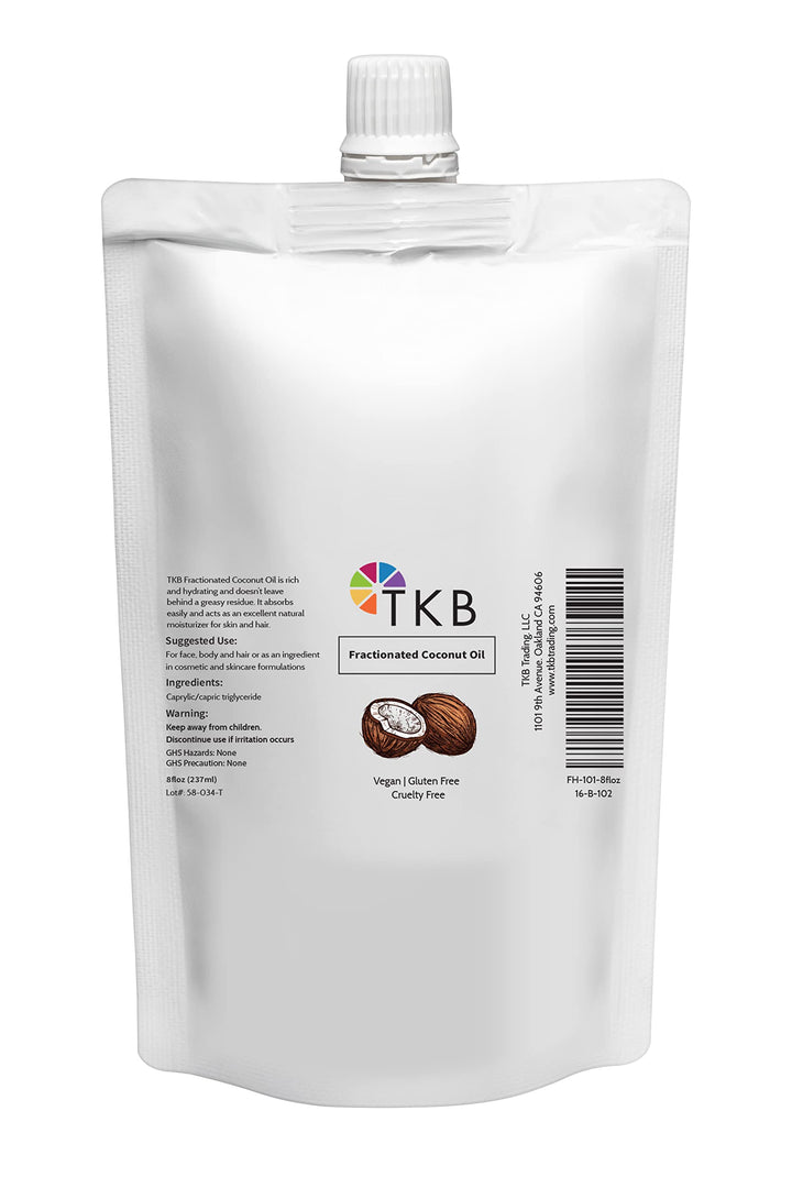 TKB Fractionated Coconut Oil| Pure Coconut Oil for Skin, Hair, Body| Lip Gloss Making, Lip Moisturizer (8floz (237ml))