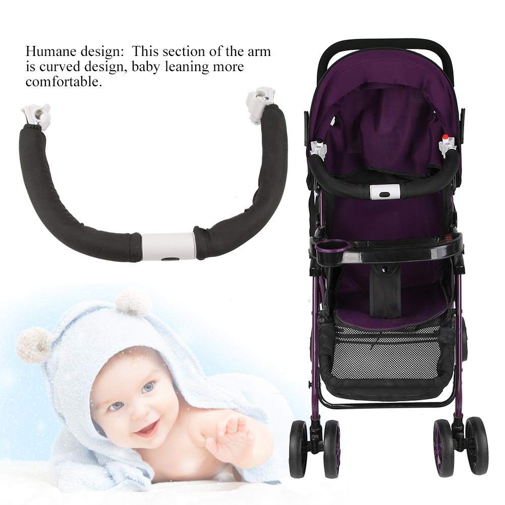 Stroller Handle, Adjustable Baby Trolley Bumper Grip Handle Bar Stroller Armrest Bumper Baby Stroller Accessories Hand Tools(Black)