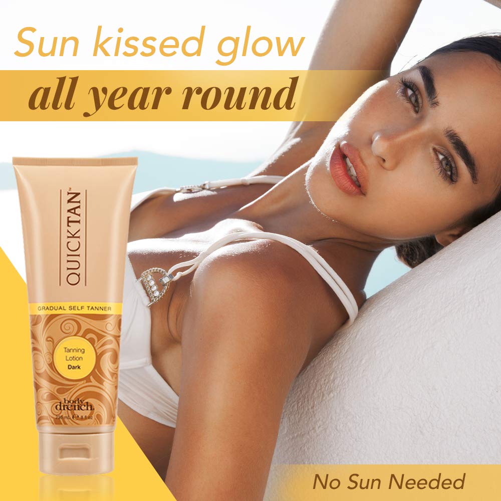 Body Drench Quick Tan Gradual Tanning Lotion, Dark, 8 Ounce