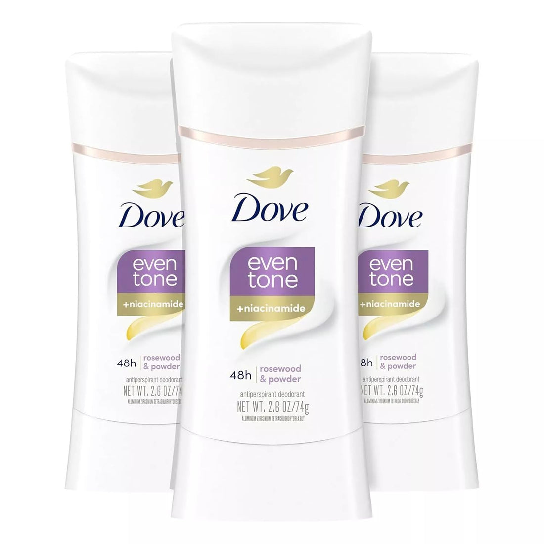 Dove Even Tone Antiperspirant Deodorant for Uneven Skin Tone Restoring Powder Sweat Block for All-Day Fresh Feeling 2.6 oz 3 Count