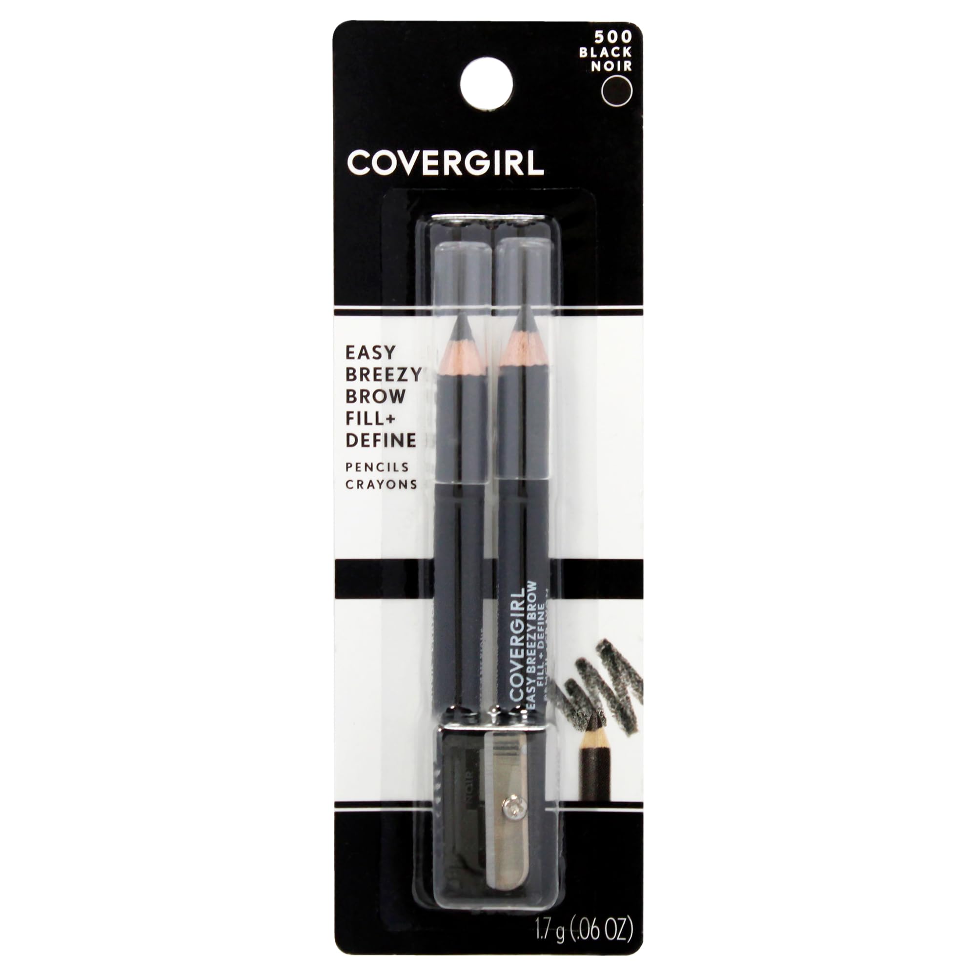 COVERGIRL - Easy Breezy Brow Fill + Define Brow Pencil, Sharpener Included, Long-Lasting, Deeply Pigmented, Blendable Formula, 100% Cruelty-Free