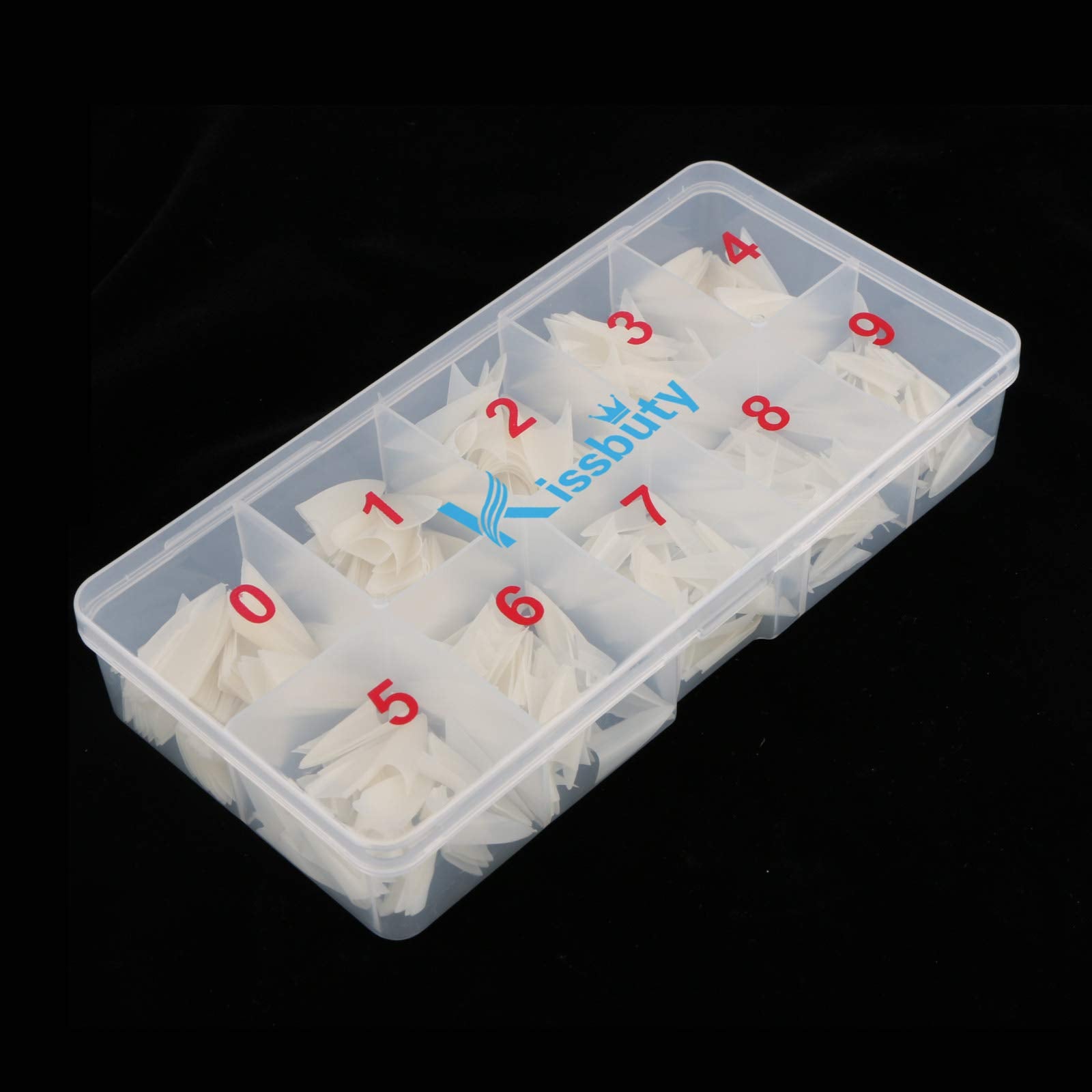 Kissbuty 500 PCS Stiletto Nails Natural Color Sharp Ending False Acrylic Nail Art Tips 10 Sizes With Box Perfect Length for Nail Salons and DIY Nail Art at home (Natural Stiletto Nail Tips)