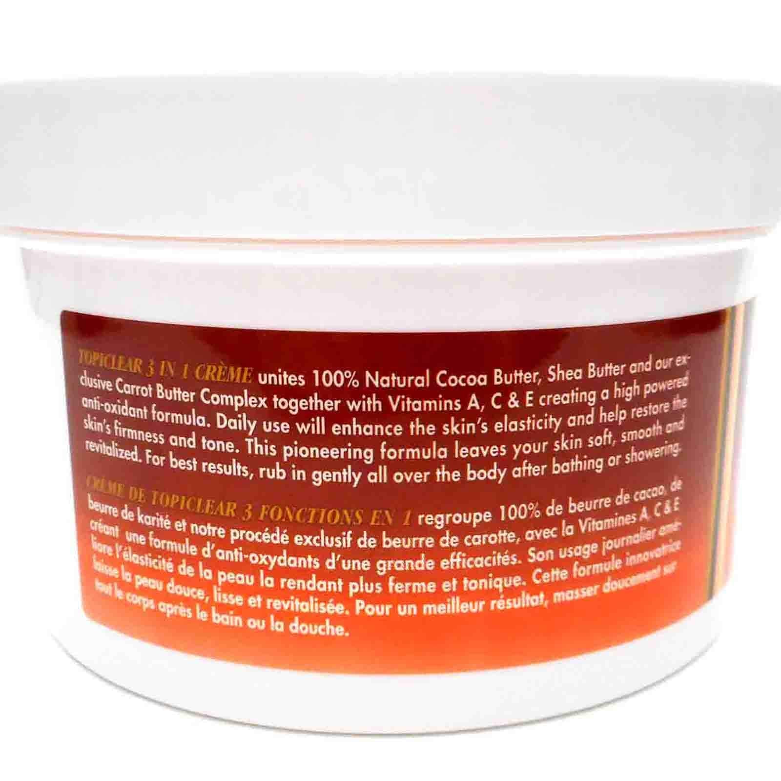 Topiclear 3 in 1 Creme Cocoa Butter, Shea Butter, Carrot Butter 18 fl oz