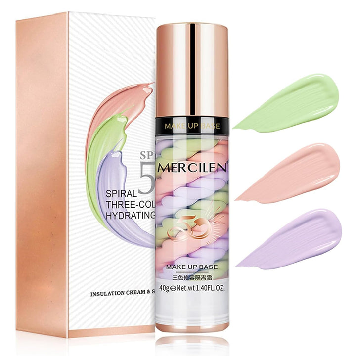 One Step Color Corrector, Primer Face Makeup Base, 3 In 1 Isolation Cream, Makeup Primer Skin Tone Correcting and Brightening Primer, Oil Control Moisturizing Face Skin Corrector