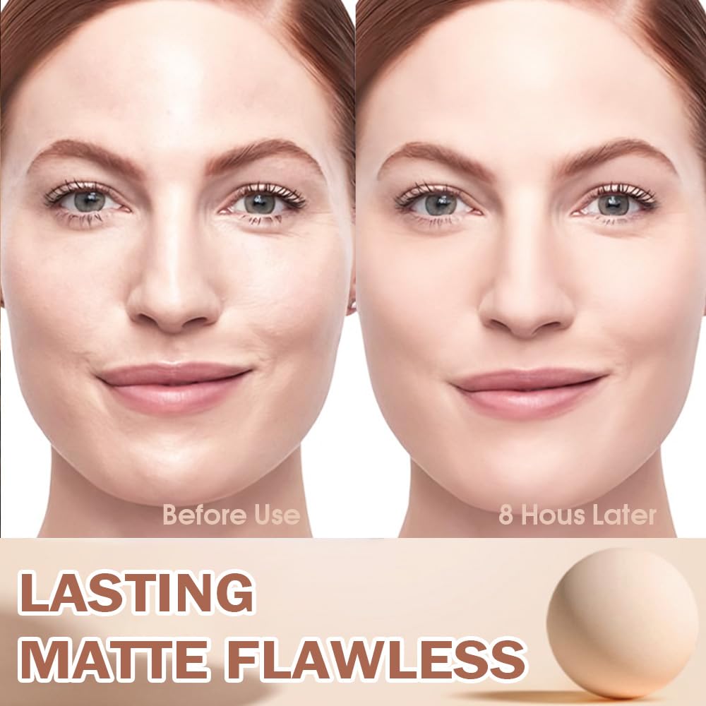 evpct Oil Control Pressed Face Powder, Get Smooth Flawless Fine Lines and Lightweight Finishing Foundation, Control Shine Long Lasting Waterproof Face Setting Powder Cosmetic, 20 Ivory