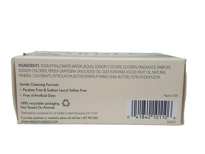 Yardley London Moisturizing Bar Fresh Aloe With Avocado Essence 4.25 oz by Yardley