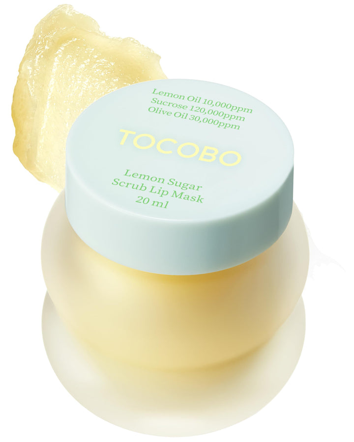 Lemon Sugar Lip Mask – Korean Vegan Lip Scrub & Overnight Exfoliating Treatment for Dry, Chapped Lips – Hydrating, Plumping, Smoothing – Glazed Balm Texture, Non-Sticky, Fragrance-Free, 0.68oz