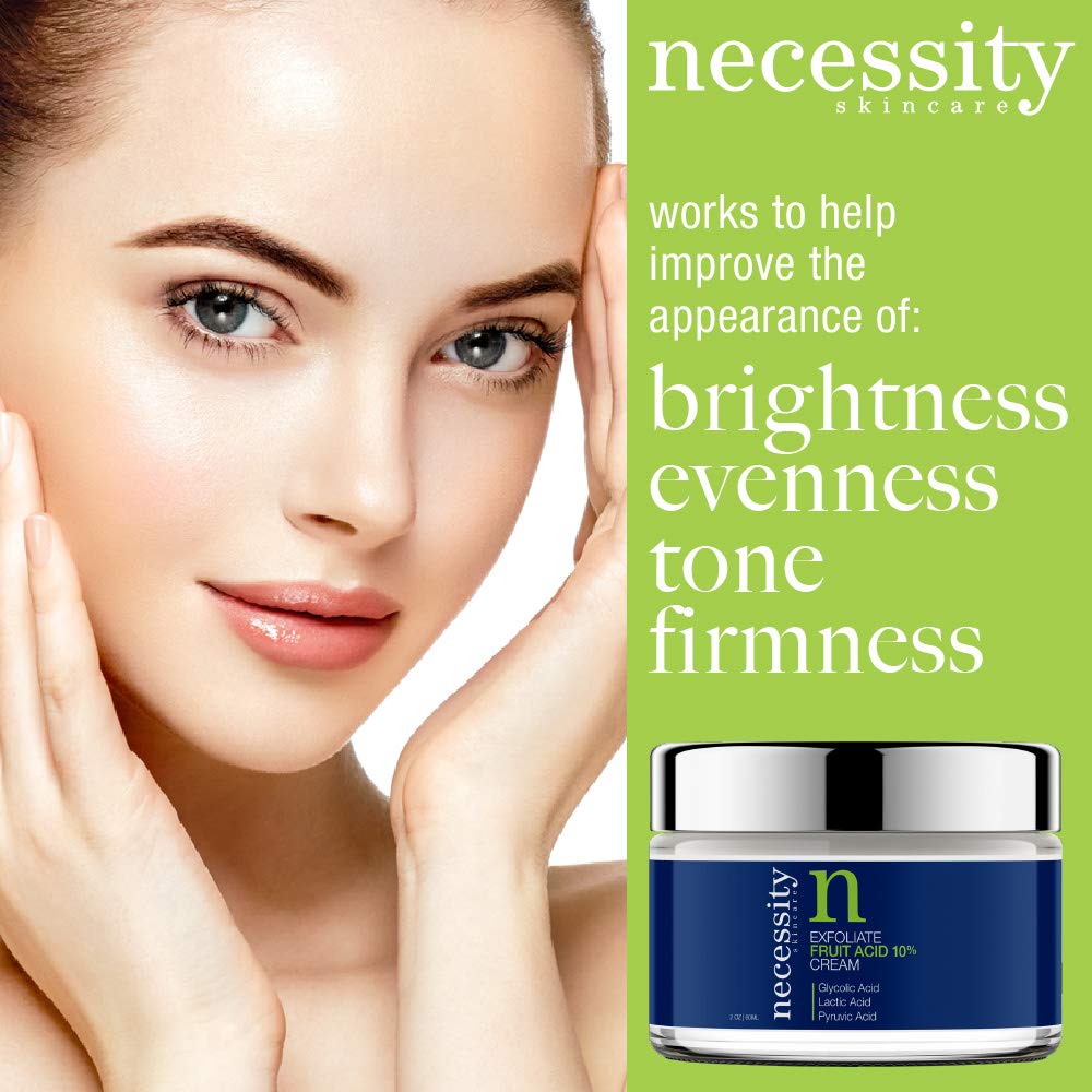Necessity Skincare Exfoliate Fruit Acid 10% Cream, 2 Fluid Ounce