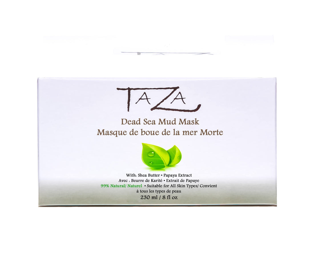 Premium Taza Natural Dead Sea Mud Mask, 8 fl oz â™¦ Bright and Radiant Facial Skin â™¦ With: Dead Sea Mud, Shea Butter, Grapeseed Oil, Vitamin E, Glycerin, Papaya Extract