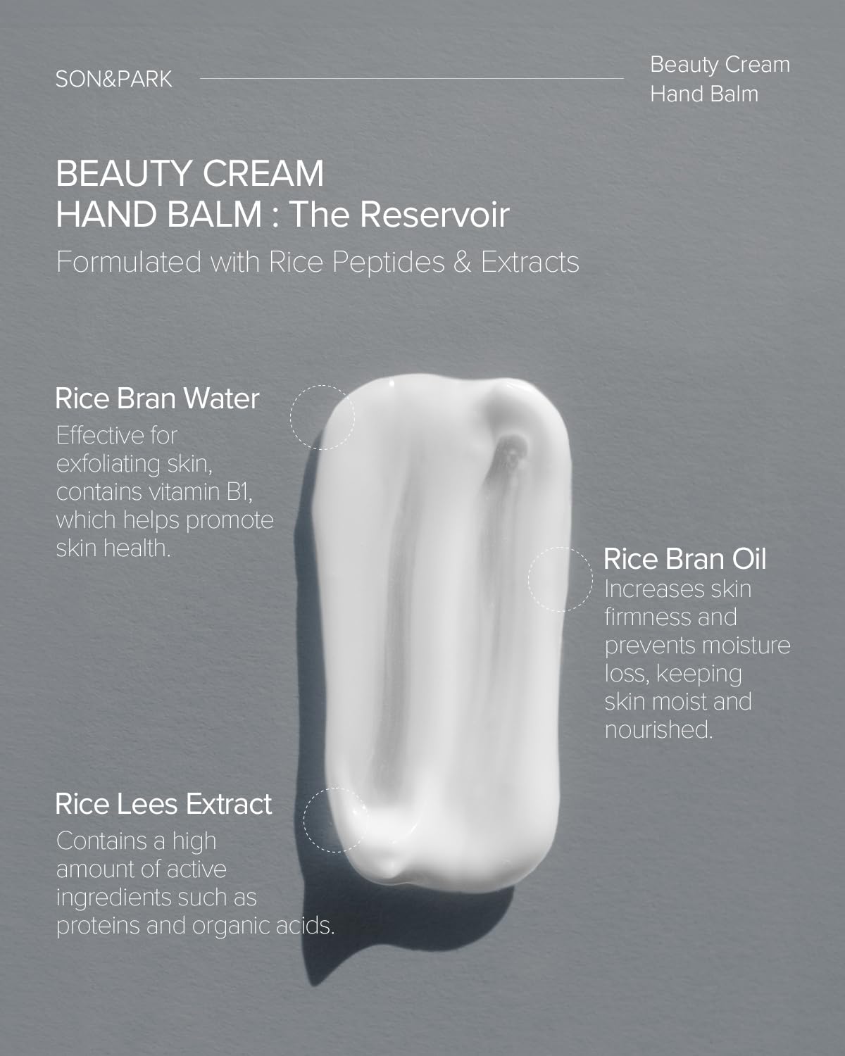 SON&PARK Beauty Water Vegan Hand Balm Cream THE RESERVOIR, Instant Relief Moisturizing Hand Lotion, Shea Butter, Fast Absorbing, Fragrance Hand Balm, On-the-Go Hydration & Protection (50mL, 1.69fl.oz)