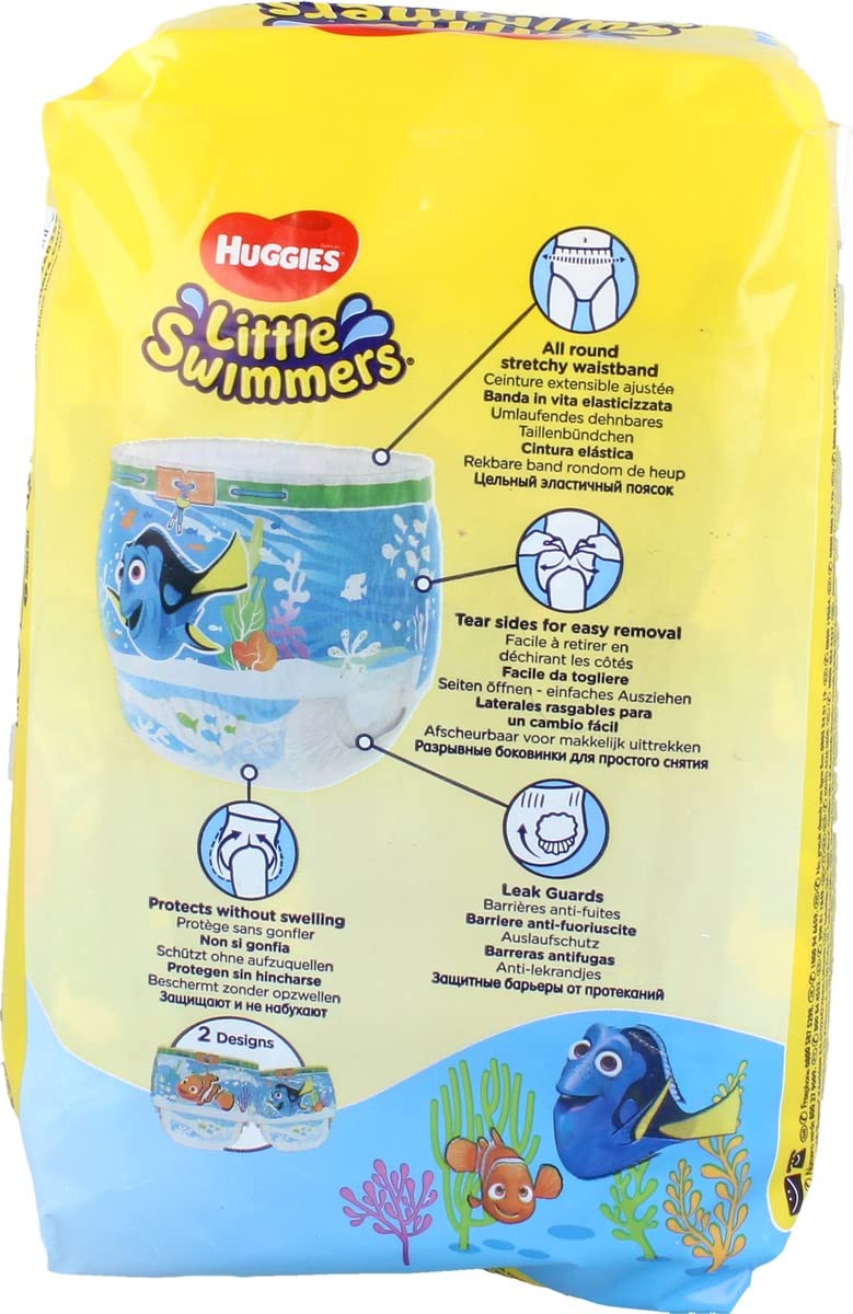 Huggies Little Swimmers Disposable Swim Diapers Unisex, Small, 12-Count-Pink/Blue