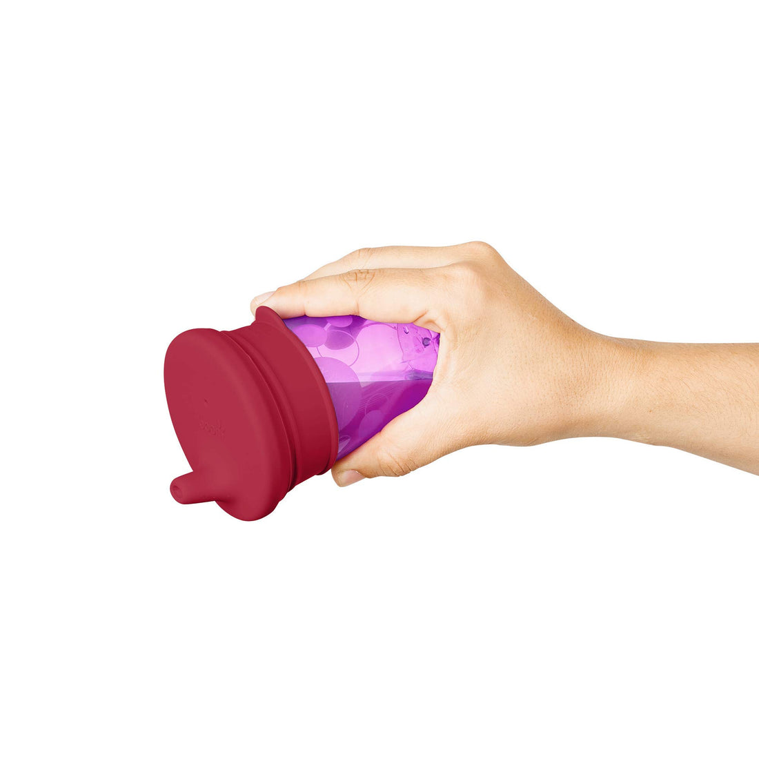 Boon Snug Silicone Sippy Cup Lids - Convert Any Kids Cups or Toddler Cups into Soft Spout Sippy Cups - Toddler Feeding Supplies and Travel Essentials - Pink - 3 Count