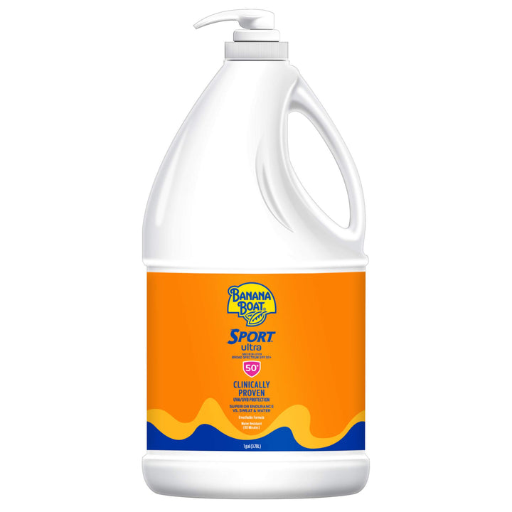 Banana Boat Sport Performance Broad Spectrum Sunscreen Lotion with Powerstay Technology, SPF 50, 1 Gallon Pump Bottle