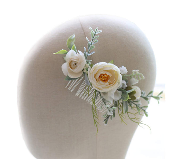 FIDDY898 Floral Crown Green Head Piece Bridal Accessories Wedding Crown (Head-Comb)