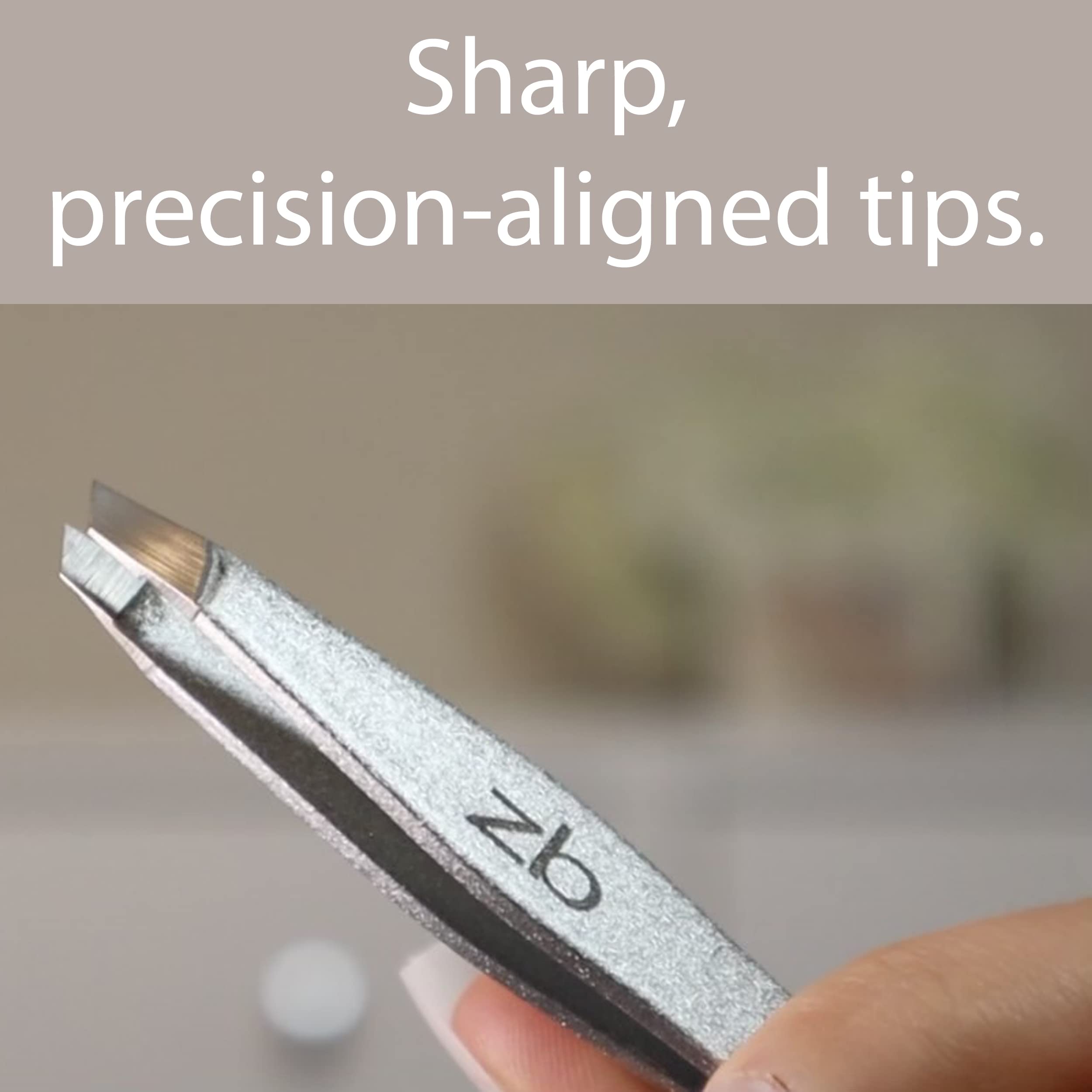 Silver : Tweezers - Surgical Grade Stainless Steel - Slant Tip for Expert Eyebrow Shaping and Facial Hair Removal - with Bonus Protective Pouch - Best Tool for Men and Women (Silver)