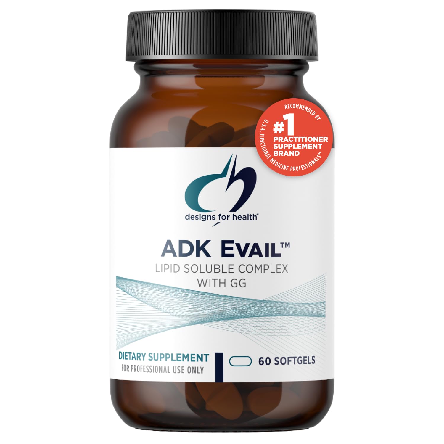 Designs for Health ADK Evail - 5000 IU VIT D3 with Vitamins A, E (Annatto Gamma Delta Tocotrienols), K (K1 + K2) - Fat Soluble Vitamin D Complex - Bone + Immune Support - Non-GMO (60 Softgels)