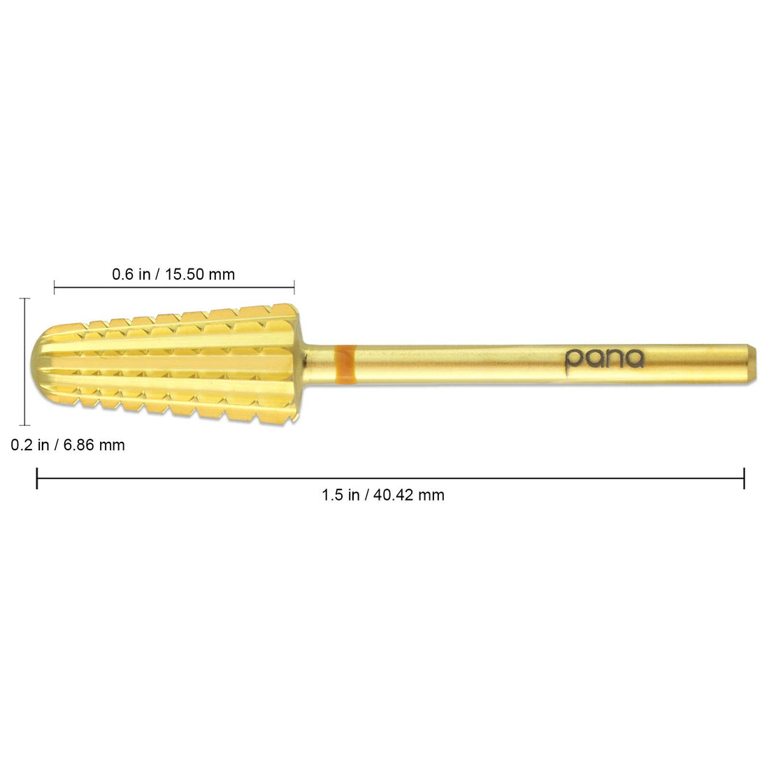 Upgraded PANA Volcano Nail Carbide Bit - Two Way Rotate use for Both Left and Right Handed use - Fastest remove Acrylic or Gel – For Manicure Drill Machine - 3/32 (Double Coarse - 2XC, GOLD)