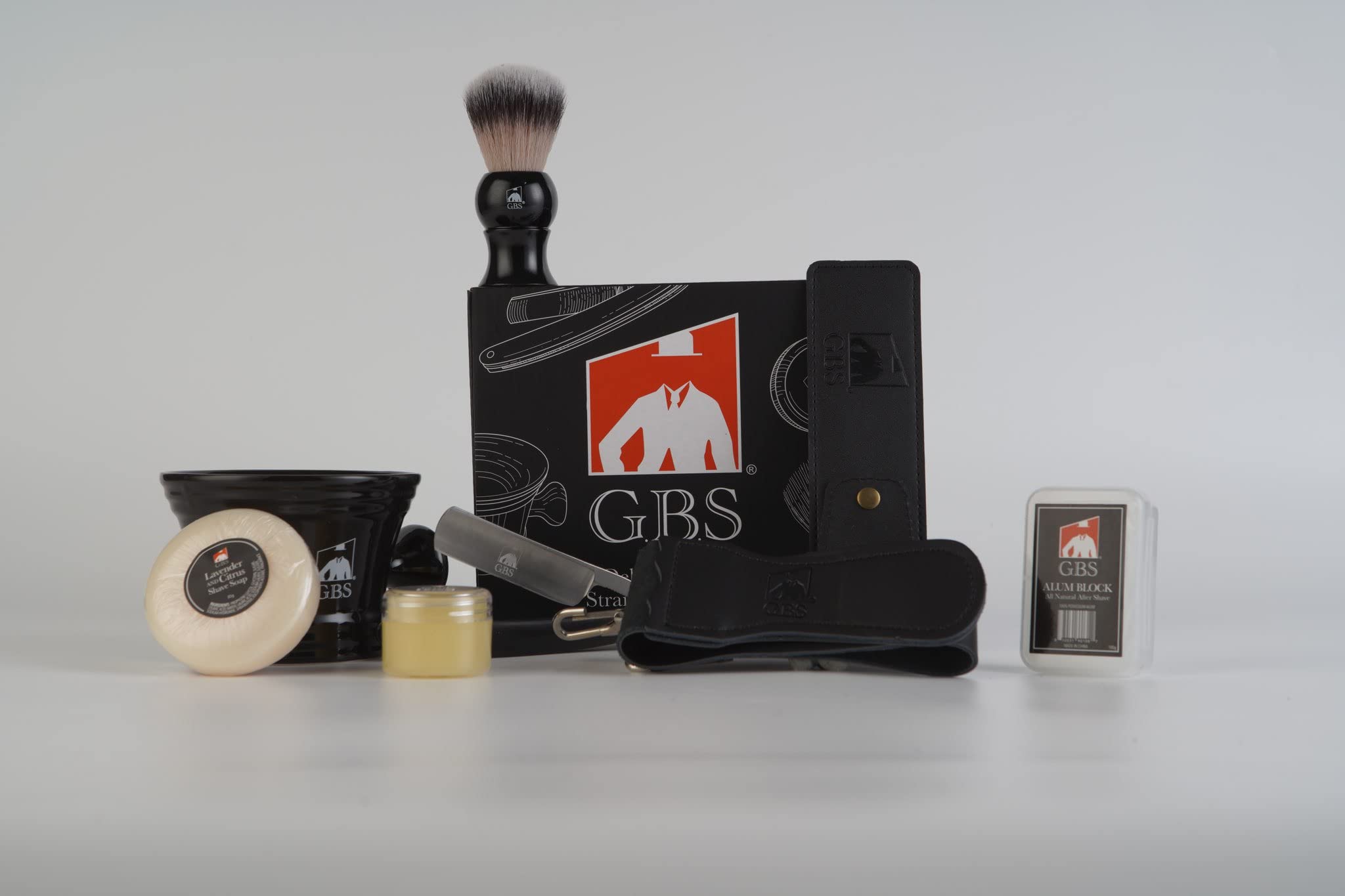Straight Razor Shaving Set 5/8 with Stone, Leather 20 Strop and Case
