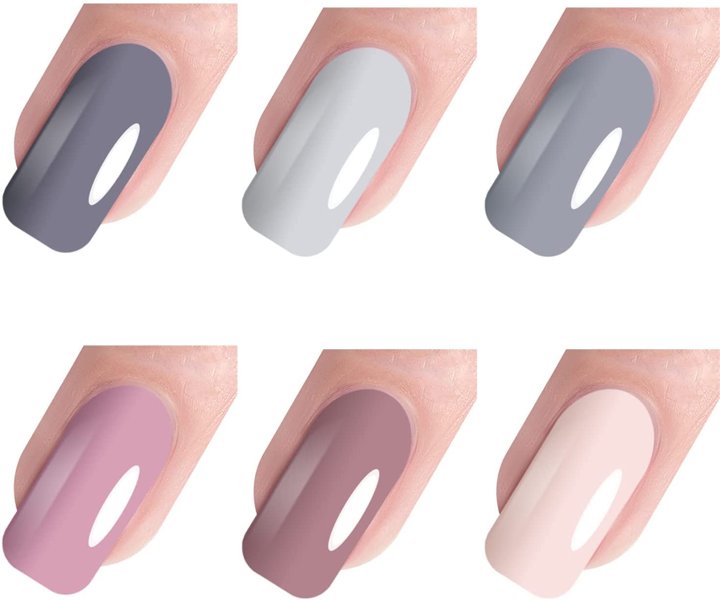 Vishine Gel Nail Polish Sets 6 Colors UV LED Soak Off Gel Polish Set Manicure Varnish Gift Set C005