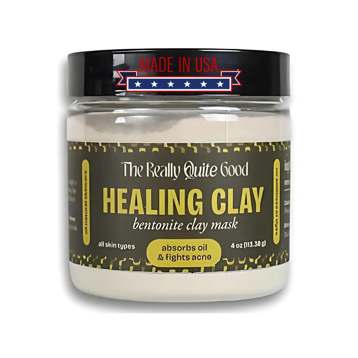 The Really Quite Good Detoxifying Clay Facial Mask with Exfoliant: Bentonite Clay Absorbs Oil, Clears Acne, Reduces Blackheads, and Bentonite Clay Acne-Free with Deep Pore Cleansing