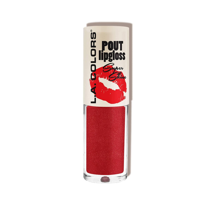 L.A. Colors Pout Shiny Lipgloss, Hot Lips Red, 4g