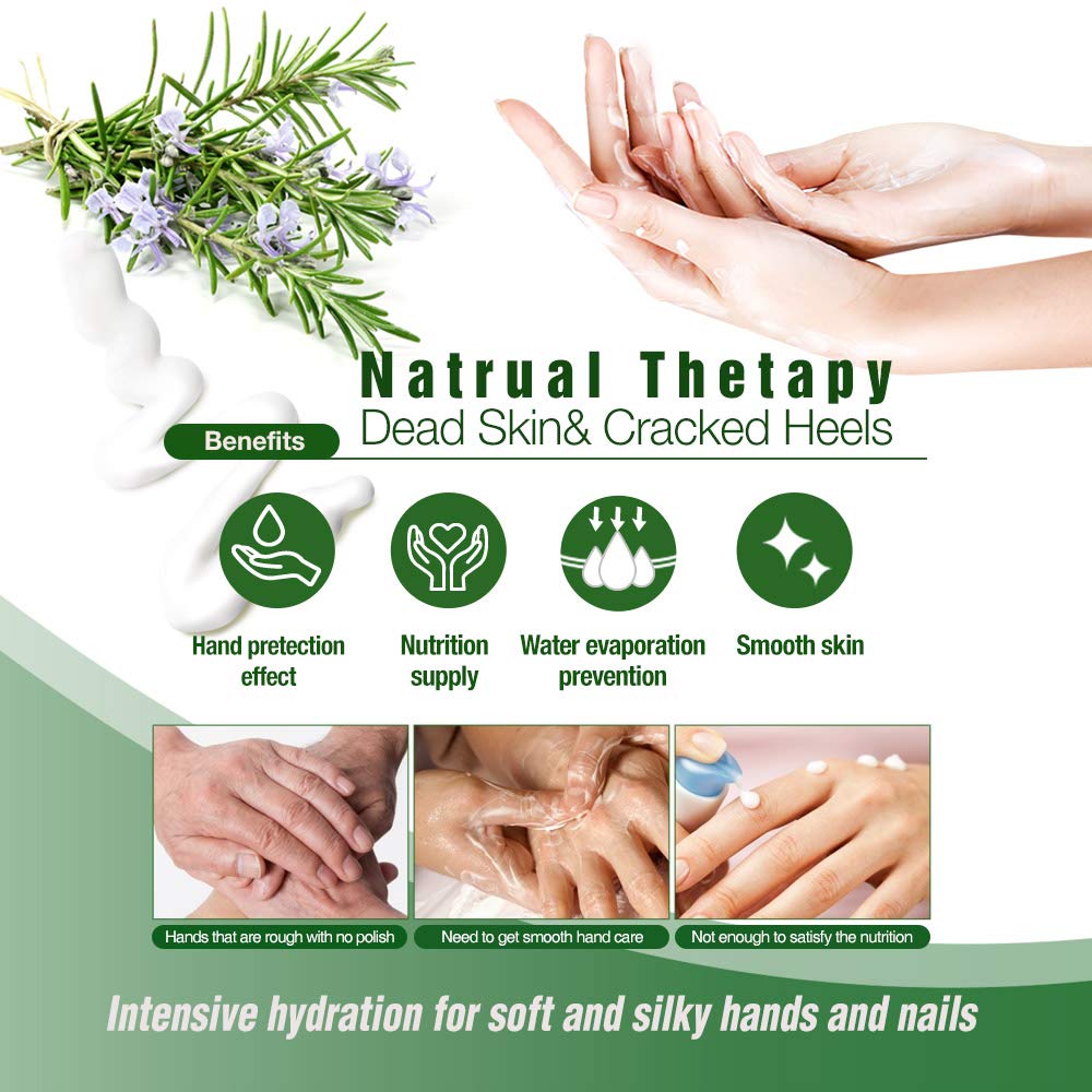 Epielle Nourishing Masks - Hemp + Rosemary Extract for Deep Moisturizing 100% Vegan & Cruelty-Free (Gloves 6pk) For Dry Hand Spa Masks, Holiday Beauty Gifts, Stocking Stuffers