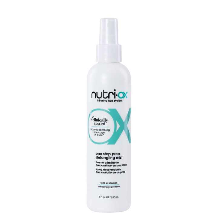 NUTRI-OX One-Step Prep Detangling Mist Leave-In Conditioner Detangler | For Fine, Thinning Hair | Clinically & Dermatologically Tested | Color-Safe | 8 Fl Oz