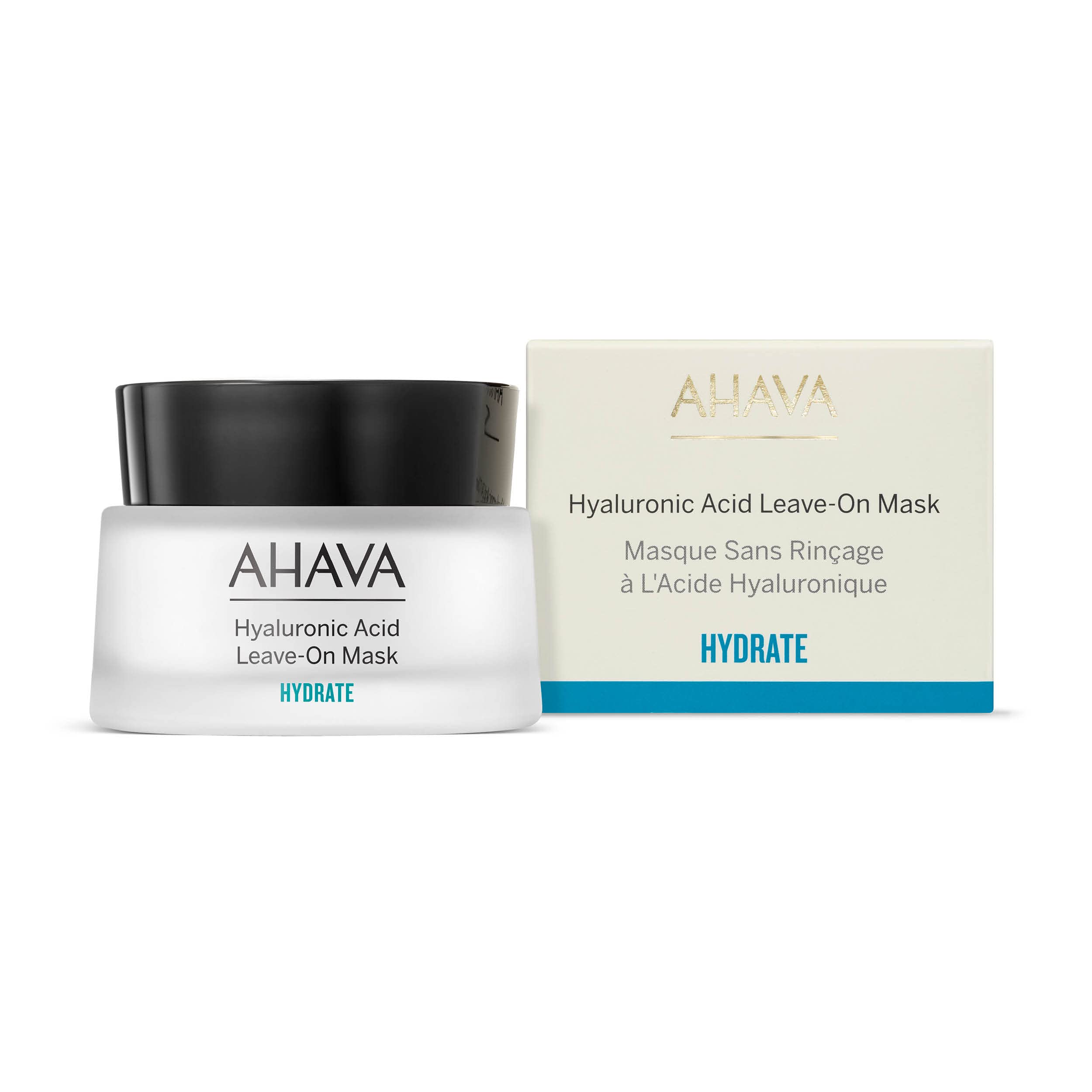 AHAVA. Hyaluronic Acid Leave-On Mask - Rich hydrating mask to replenish hydration, softens, smoothness & prevents moisture loss, with Osmoter, Hyaluronic Acid & ATPeptides, 1.7 Fl.Oz