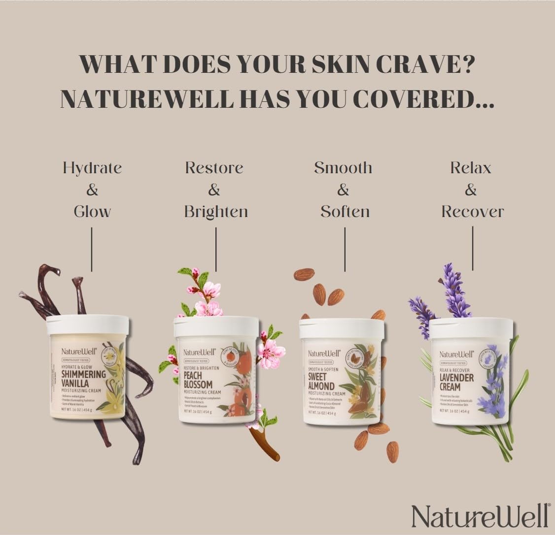 NATURE WELL Lavender Smooth & Soften Moisturizing Cream For Face, Body, & Hands, Calming & Soothing, Infused With Natural Oils & Extracts, Restores Skin Moisture Barrier (16 Ounce (Pack of 1))