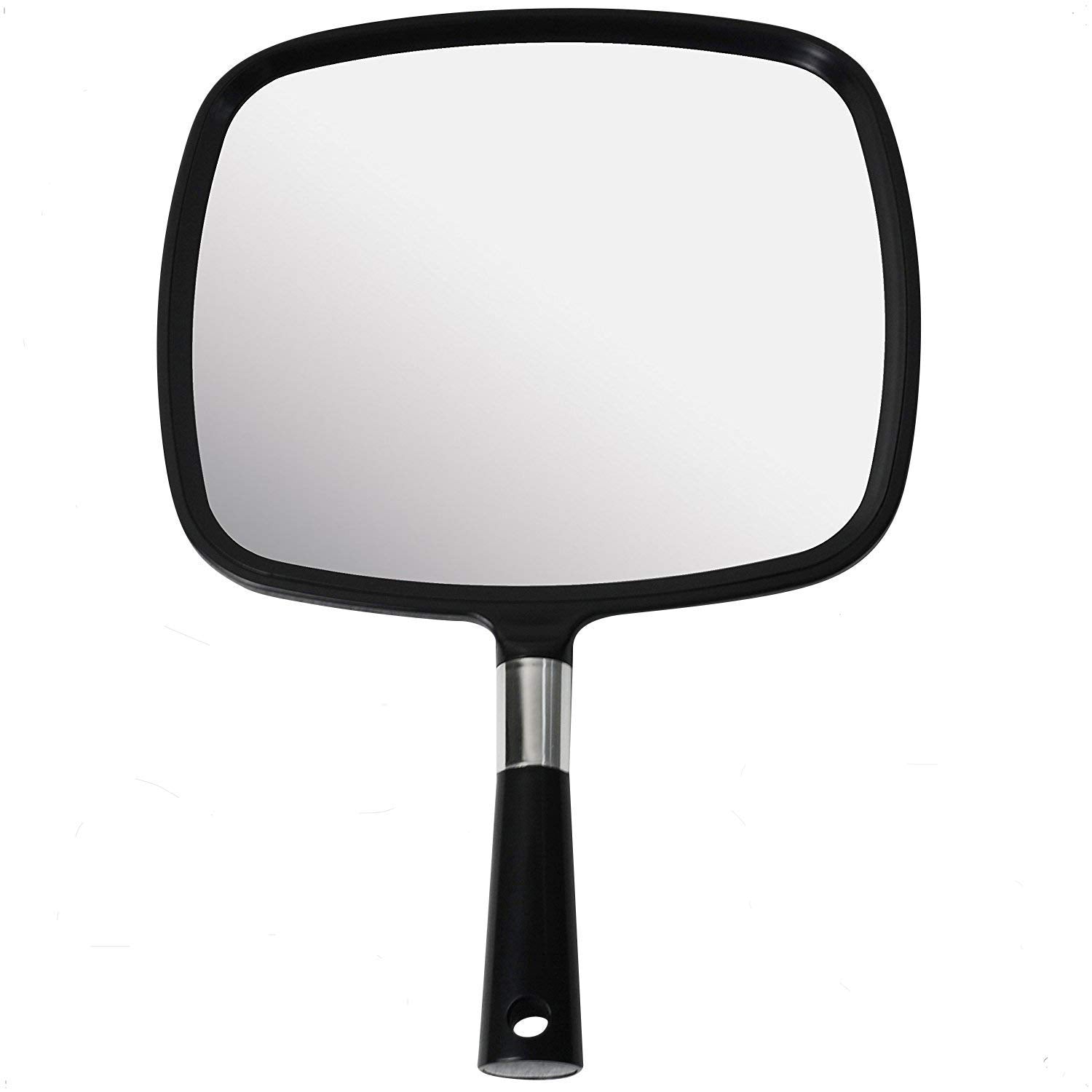 Mirrorvana Large & Comfy Hand Held Mirror (2017 Barber Model in Black) | New and Improved Sticker