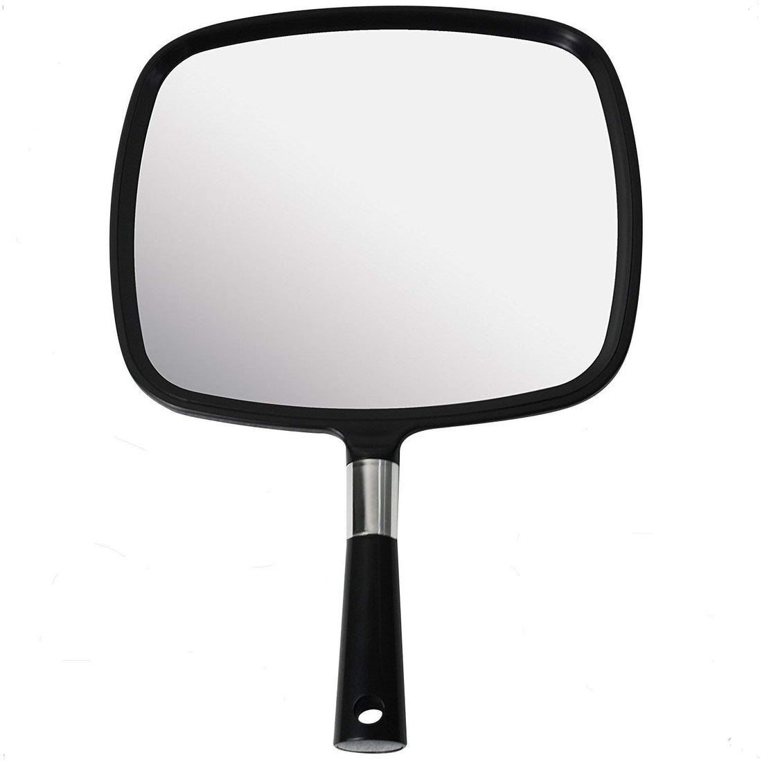 Mirrorvana Large & Comfy Hand Held Mirror (2017 Barber Model in Black) | New and Improved Sticker